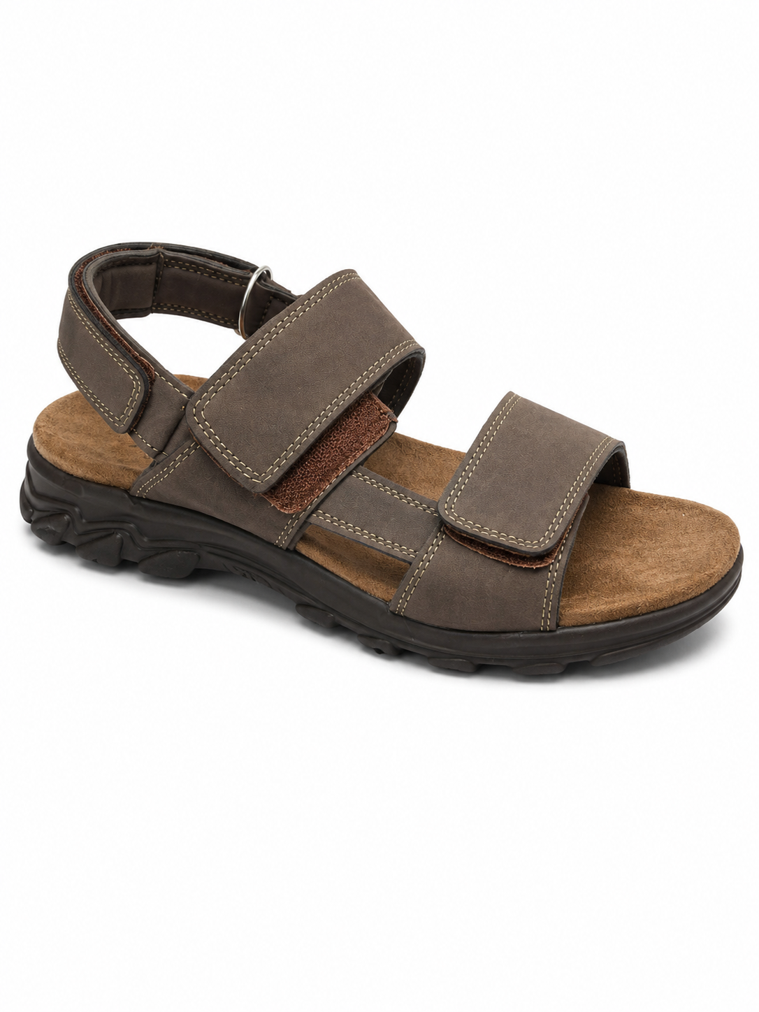 Sandalia Trekking Marrón Nubuck Doble Velcro