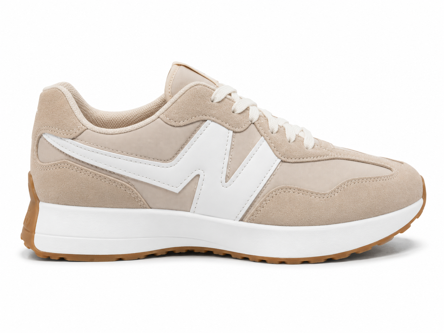 Zapatilla Retro Mujer Beige y Blanco | VG186 Beige