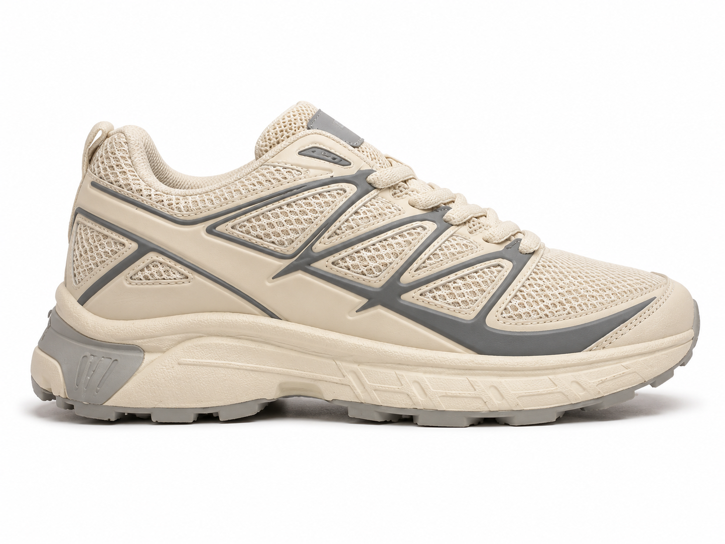 Zapatilla Trail Running Mujer Beige y Gris | D123 Beige