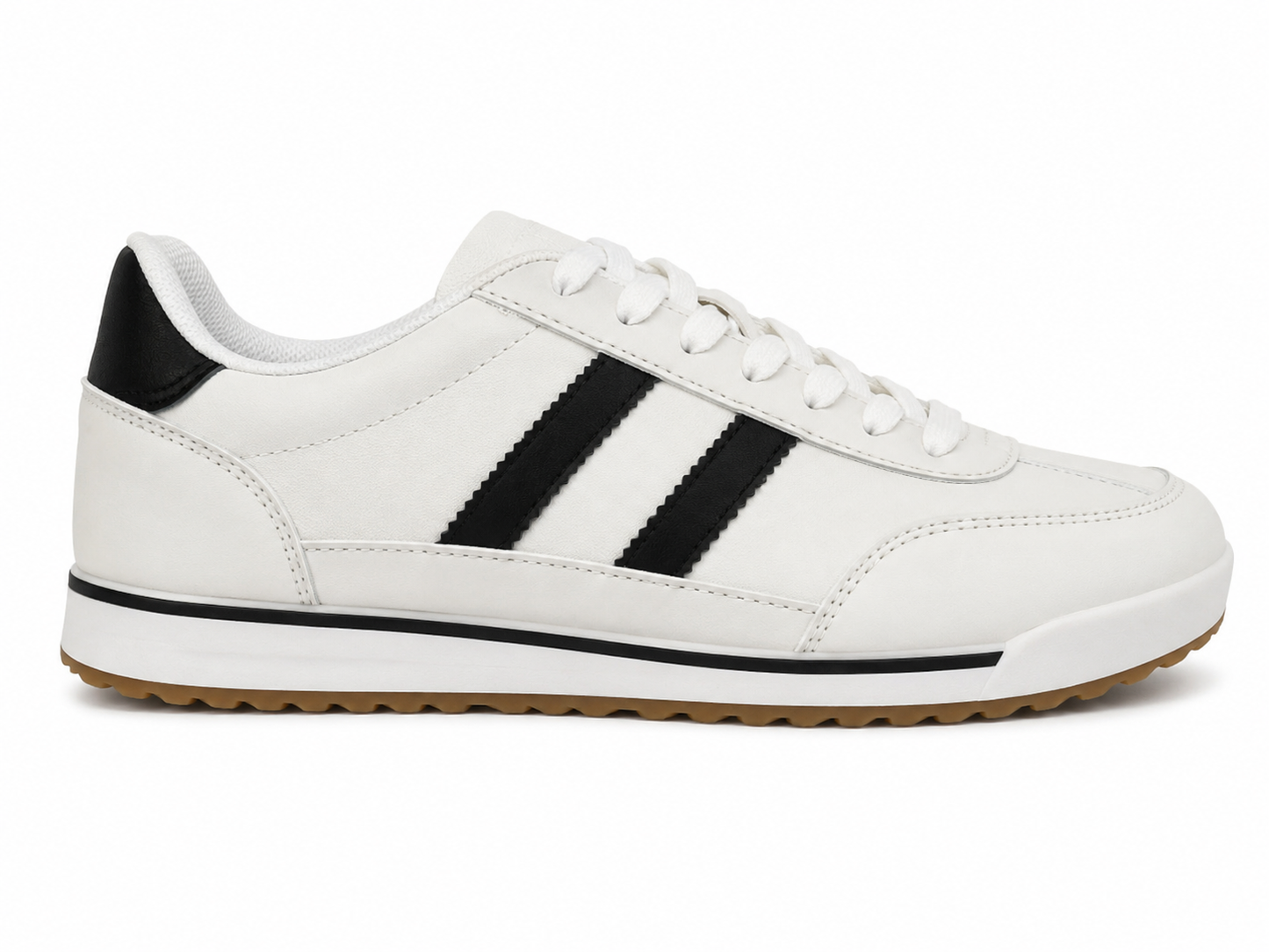 Zapatilla Retro Blanca con Franjas Negras
