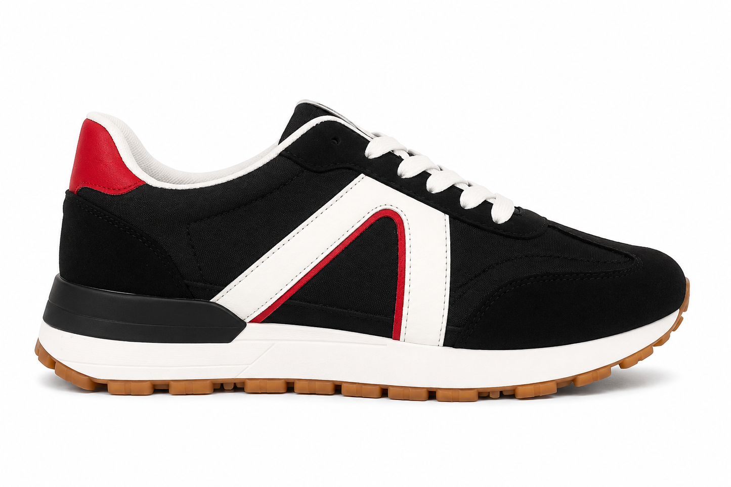 Sneaker Hombre Negro/Blanco/Rojo Runner