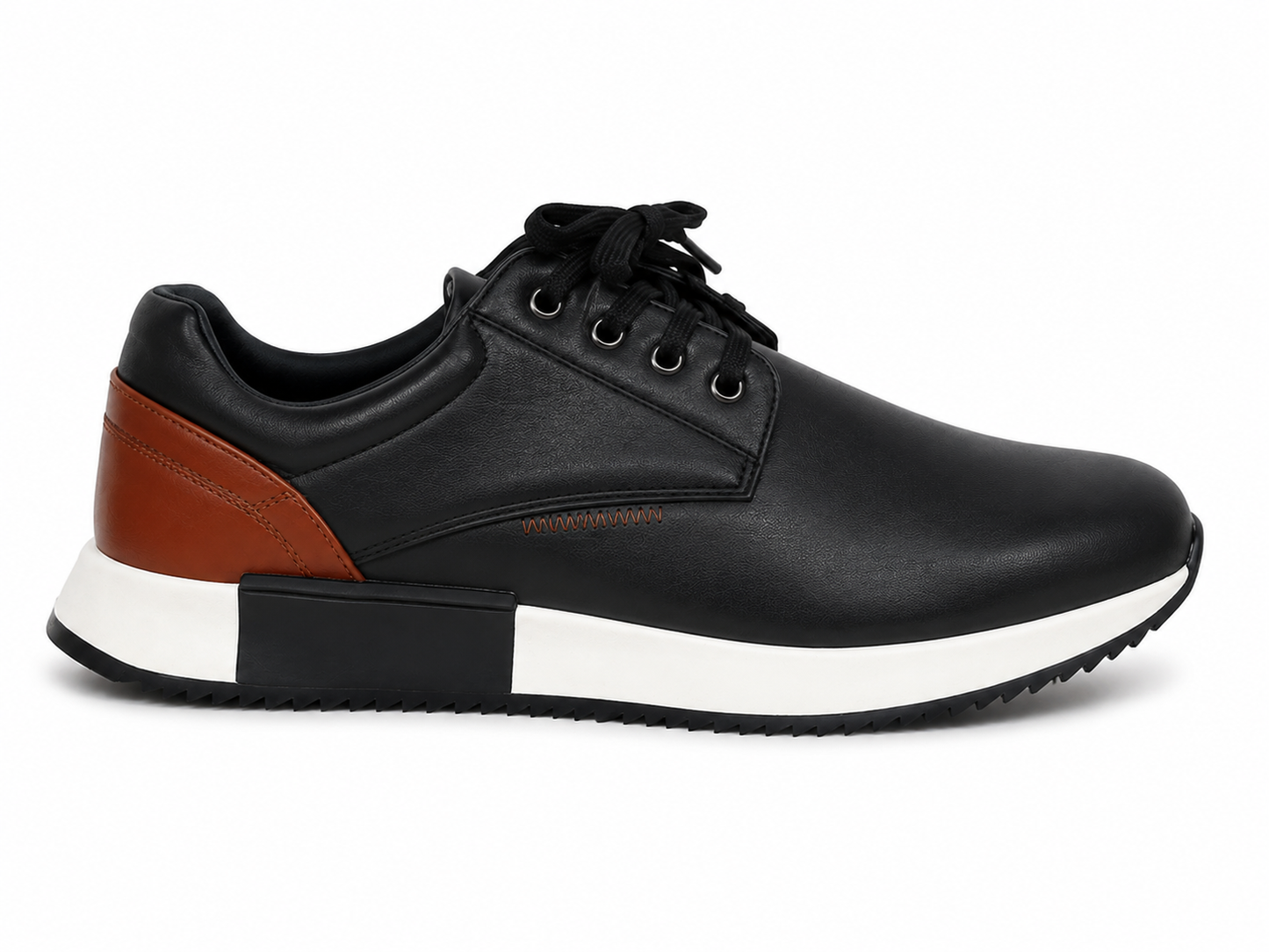 Zapato Casual Negro con Detalle Marrón