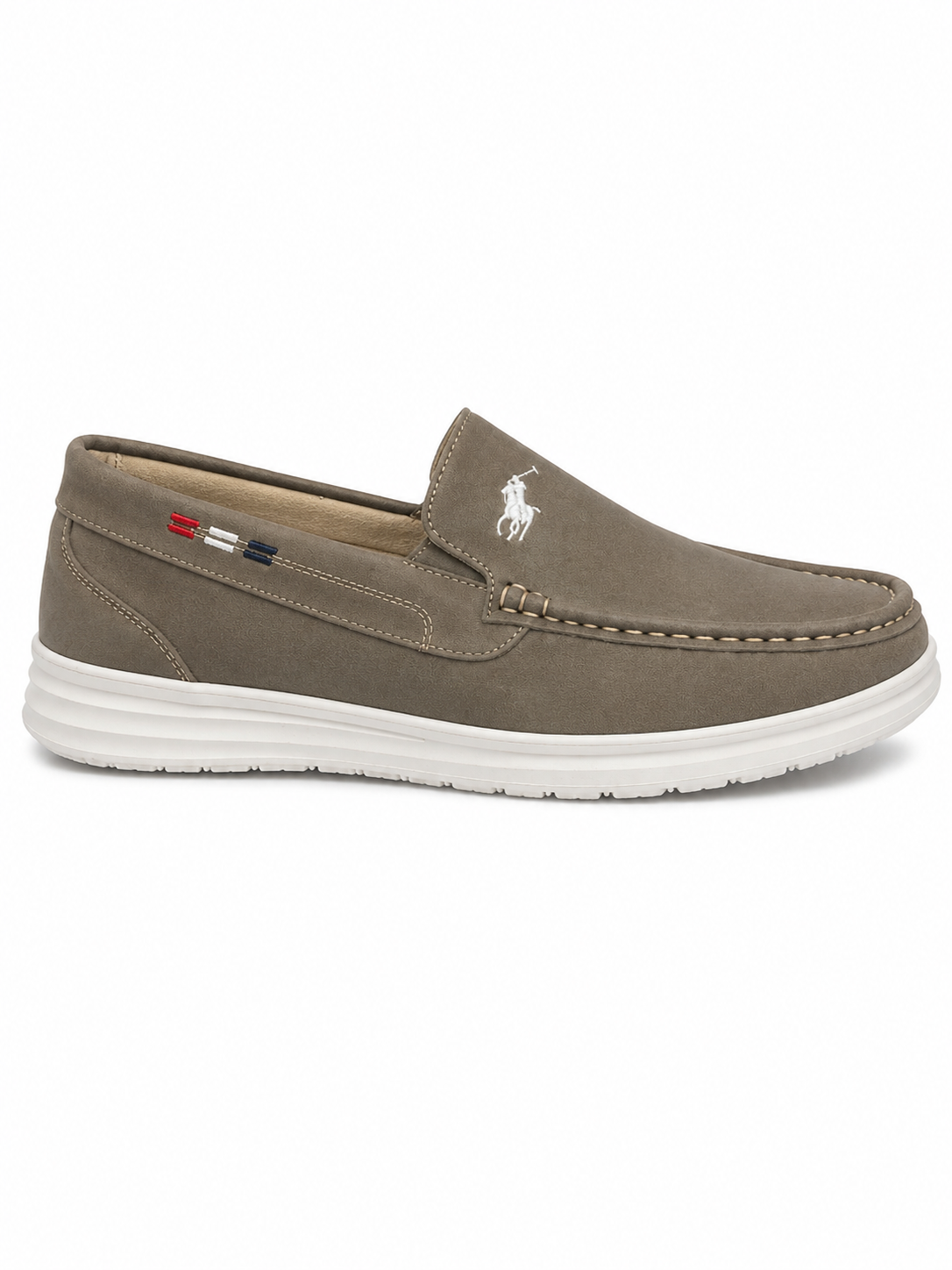 Mocasín Náutico Gris Topo Nubuck