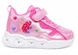 Zapatilla LED Floral Niña Rosa