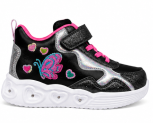 Zapatilla LED Mariposa Niña Negro