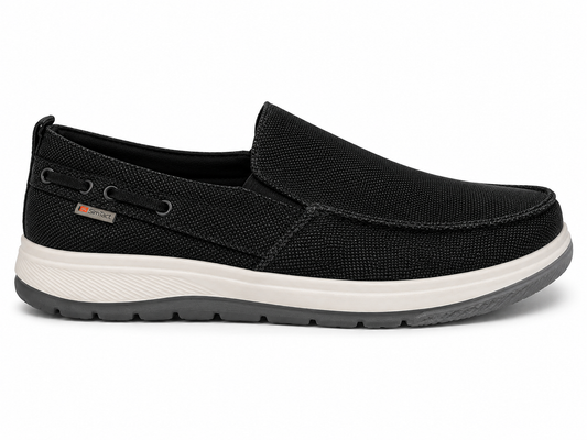 Slip-On Lona Negra Suela Blanca SimTact