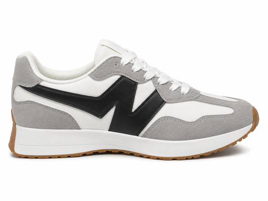 Zapatilla Retro Mujer Gris y Negro | VG186 Grigio/Nero
