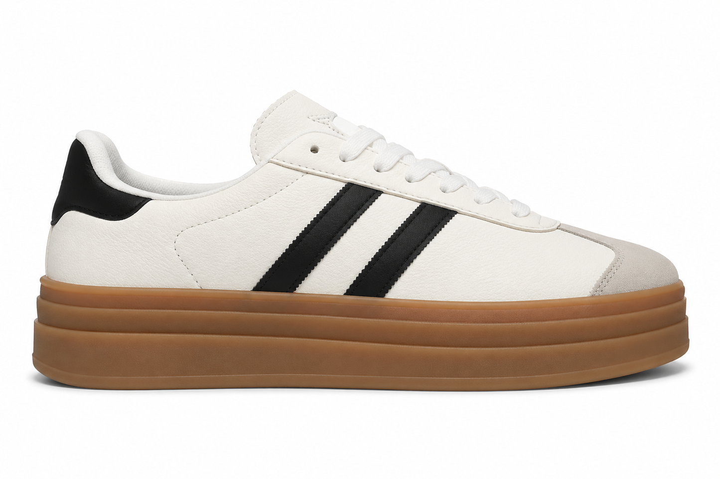 Zapatilla Plataforma Mujer Blanco y Negro Suela Goma | EV-508 White/H