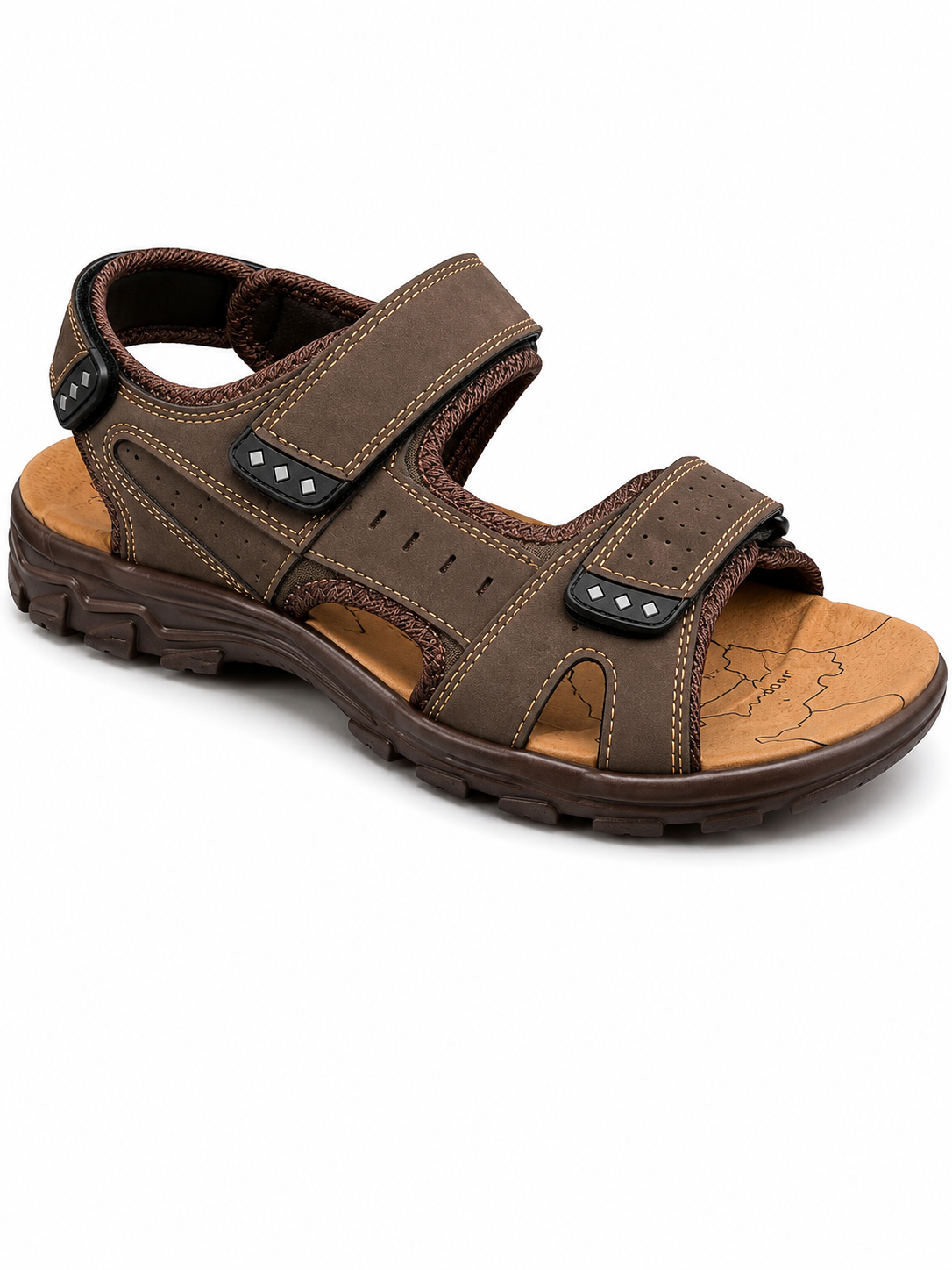 Sandalia Trekking Marrón Nubuck Triple Velcro