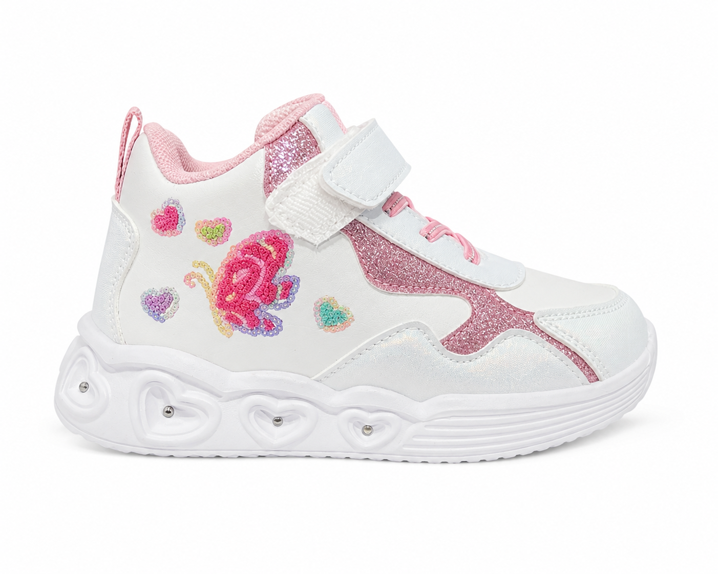 Zapatilla LED Mariposa Niña Blanco
