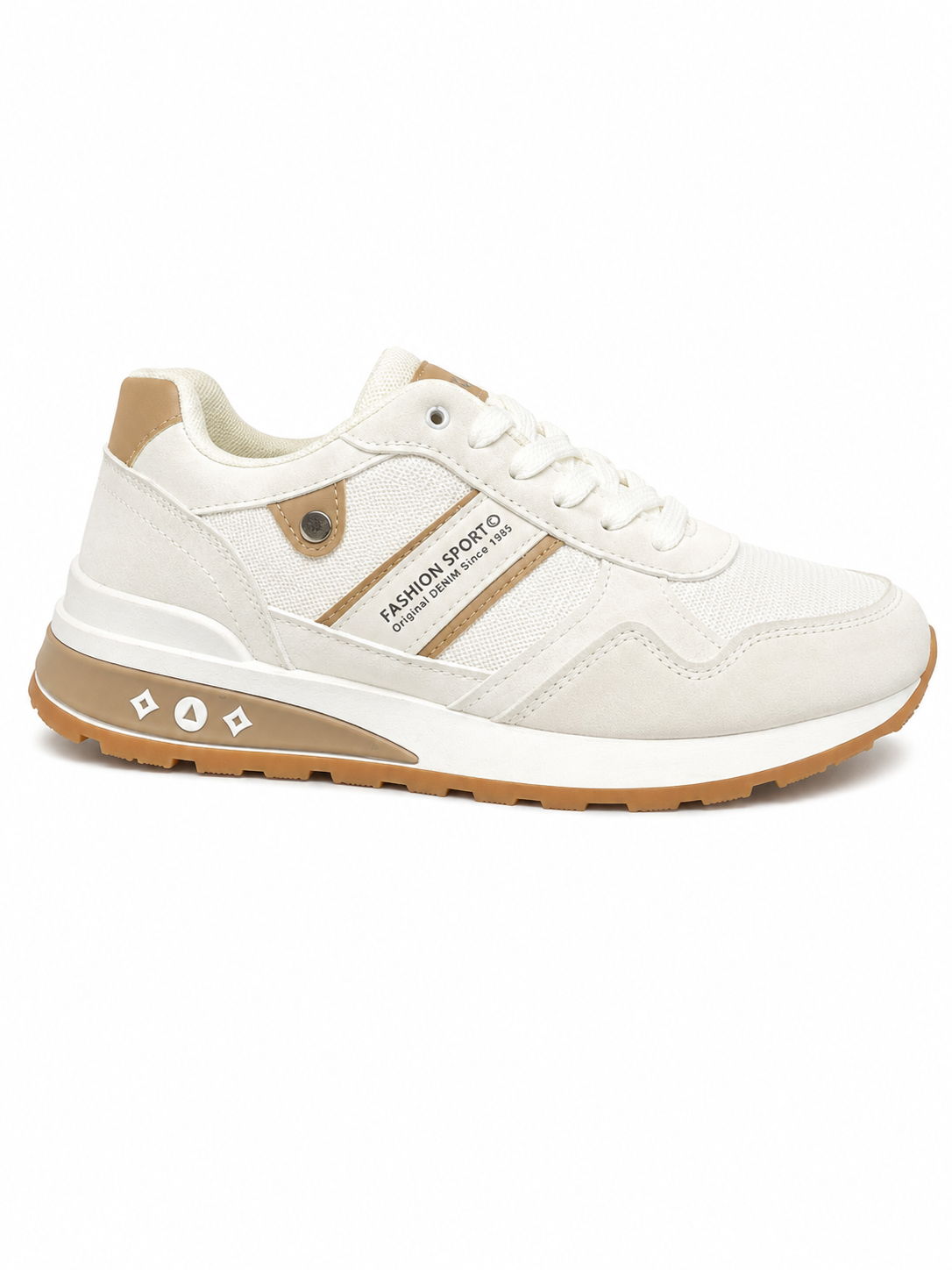 Zapatilla Blanca Beige Fashion Sport Denim