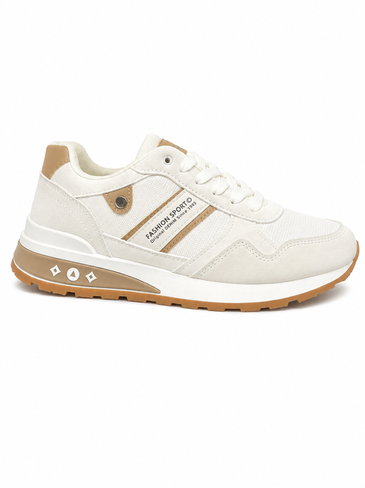 Zapatilla Blanca Beige Fashion Sport Denim