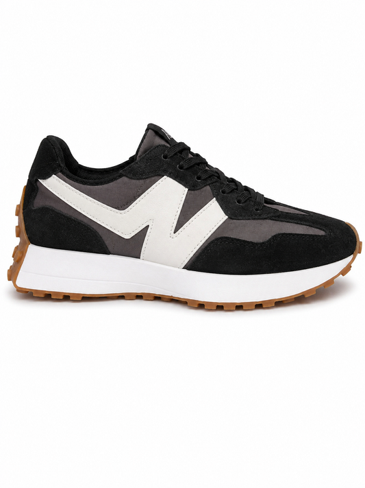 Zapatilla Runner Negro/Gris Suela Gum