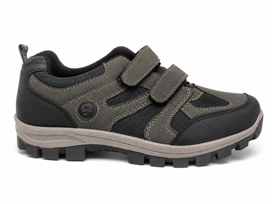 Zapatilla Trekking Gris Negro Doble Velcro