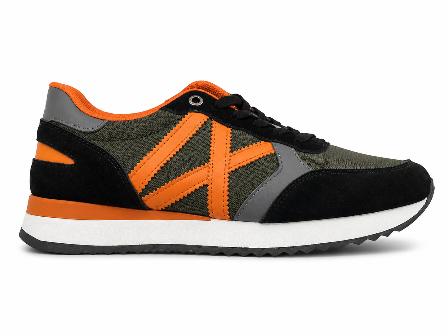 Zapatilla Negro Kaki Logo AX Naranja