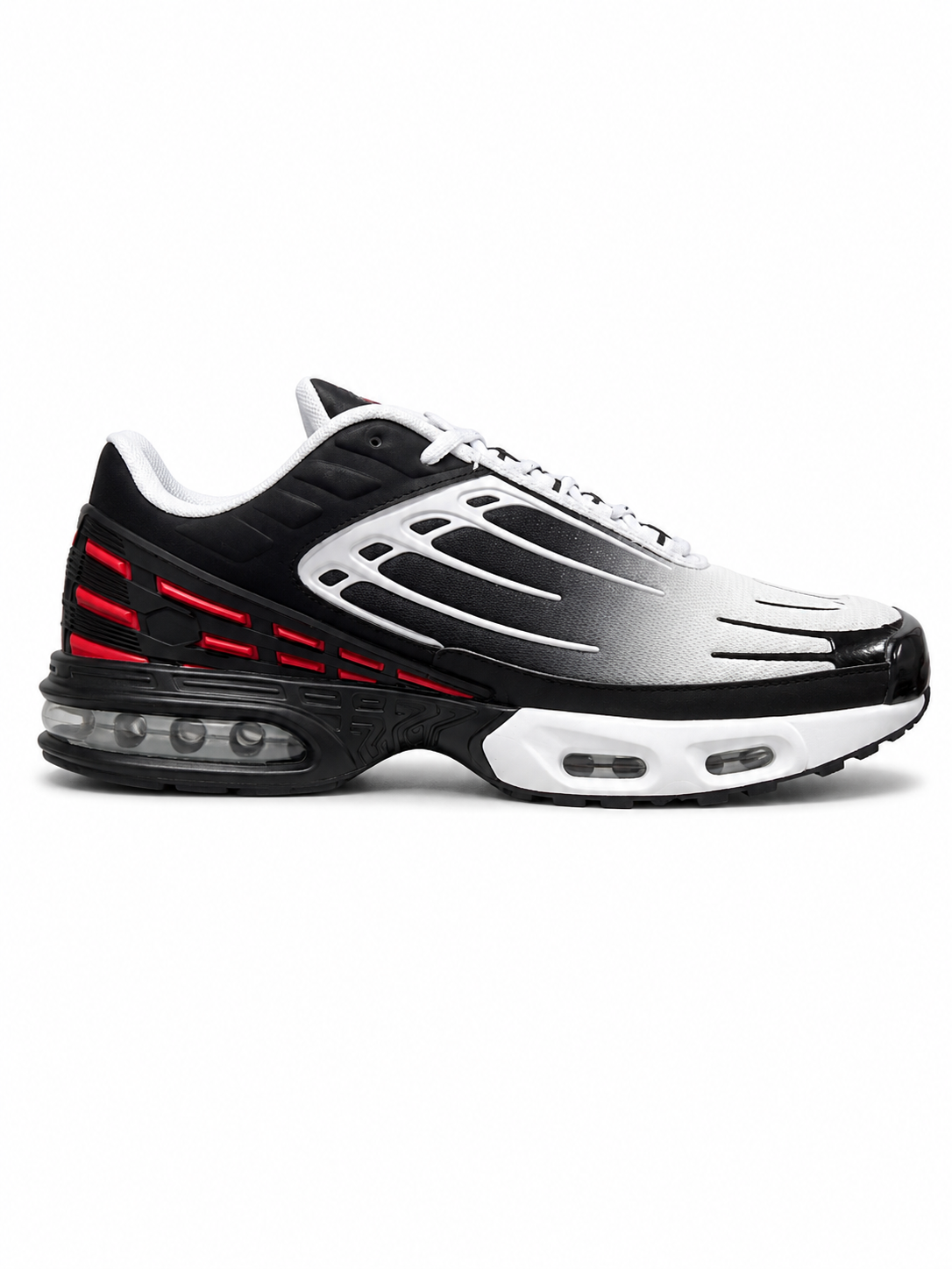 Zapatilla Air Runner Blanca Negra Degradado Rojo