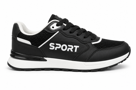 Zapatilla Runner Negra Blanca Sport