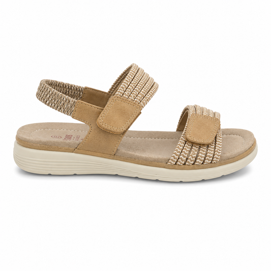 Sandalia Dos Tiras Trenzadas Camel | YB-5538-3