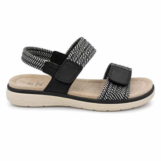 Sandalia Dos Tiras Trenzadas Negra | YB-5538-3