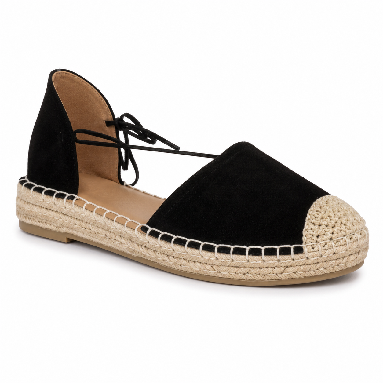 Alpargata D'Orsay Cordones Negra | YZ25-109
