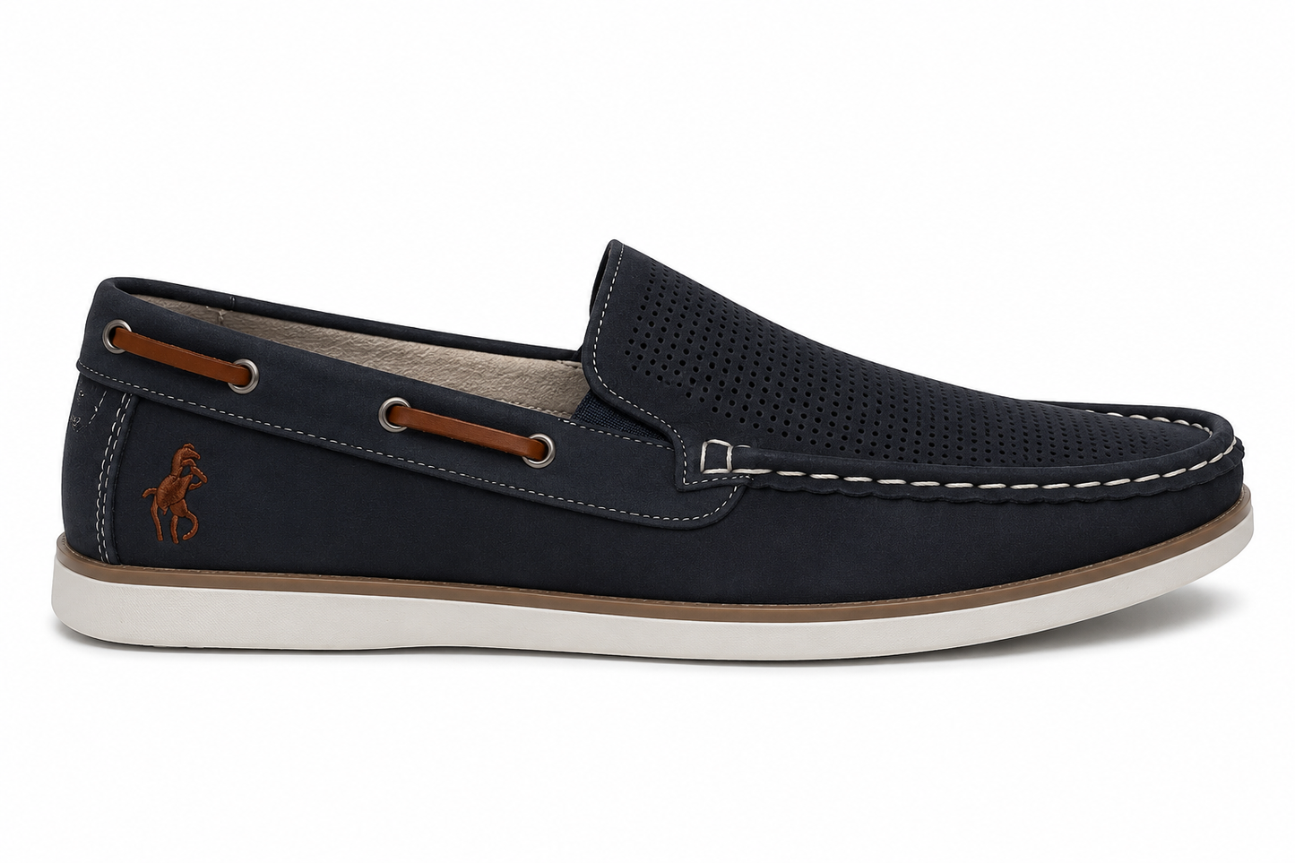 Mocasín Náutico Navy Nubuck Perforado