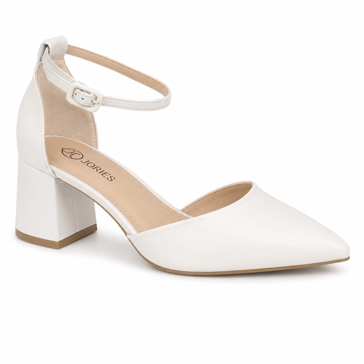 Salón D'Orsay Tacón Bloque Punta Fina Blanco | YK800-3