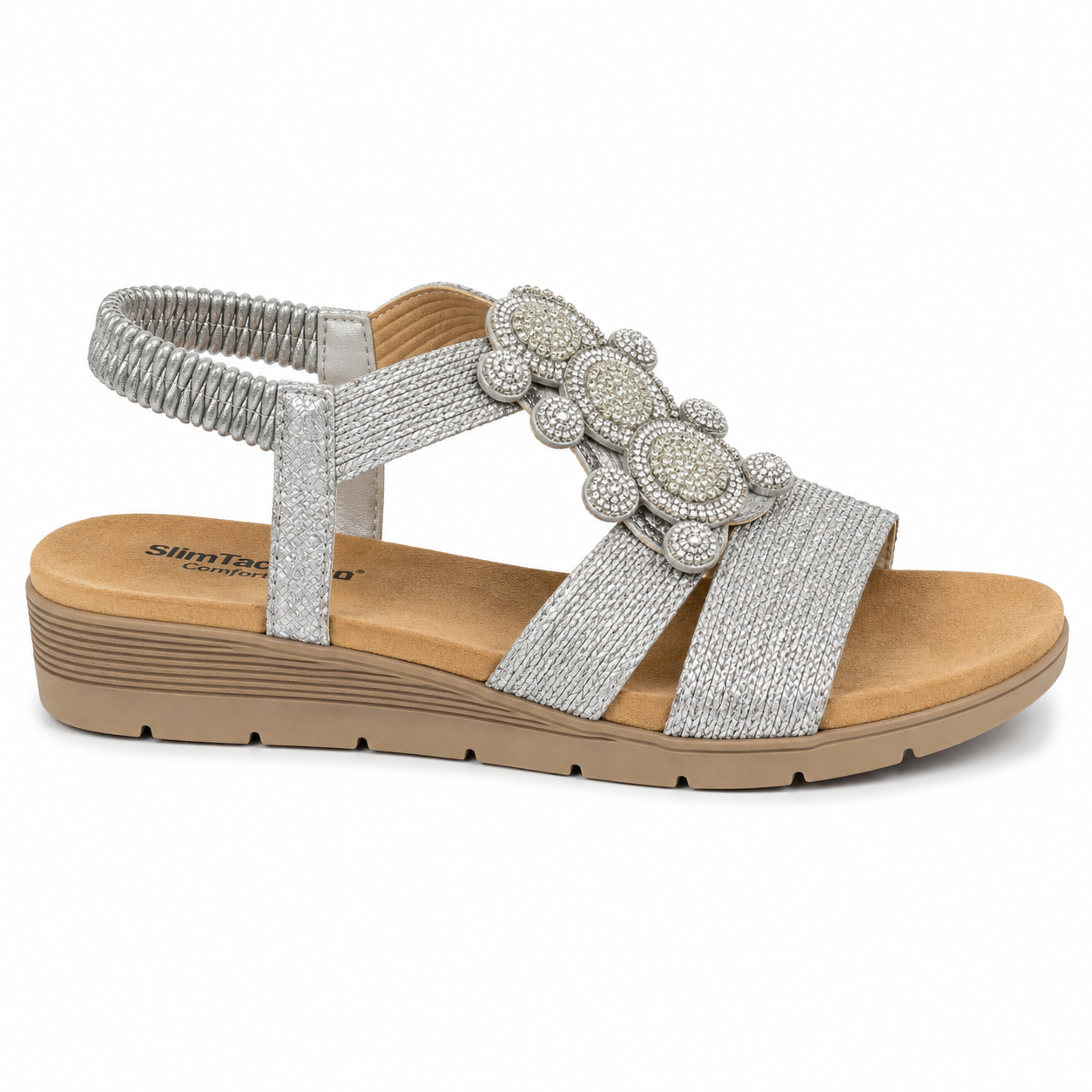 Sandalia Joya Plata con Medallones de Strass ZL24-01