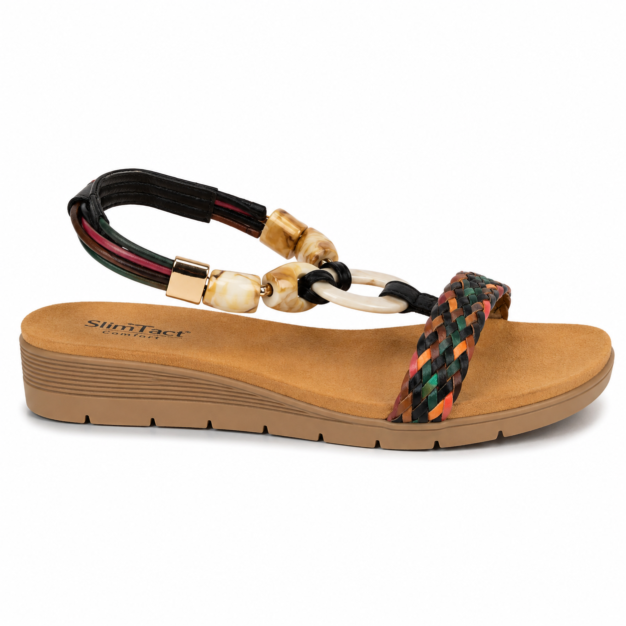 Sandalia Boho Trenzada Multicolor con Cuentas 3745-1